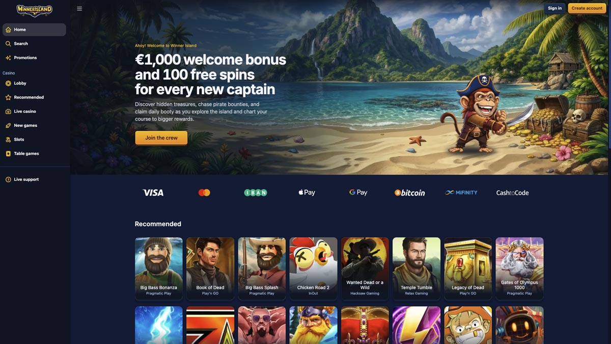 homepage van nederlandse goksite winner island casino